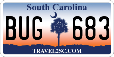 SC license plate BUG683