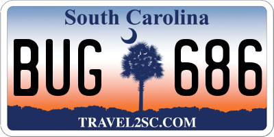 SC license plate BUG686