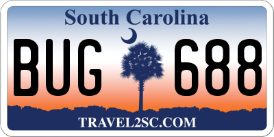 SC license plate BUG688