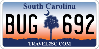 SC license plate BUG692