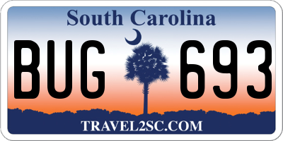 SC license plate BUG693