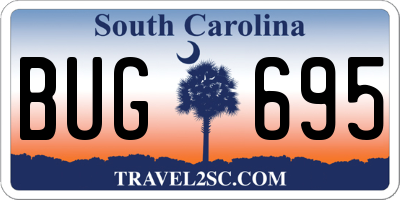 SC license plate BUG695