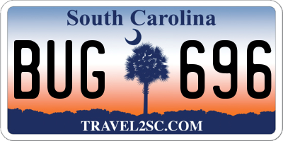 SC license plate BUG696