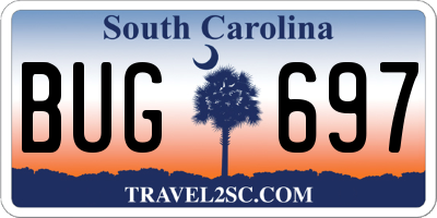 SC license plate BUG697