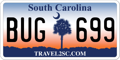 SC license plate BUG699