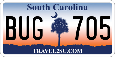 SC license plate BUG705