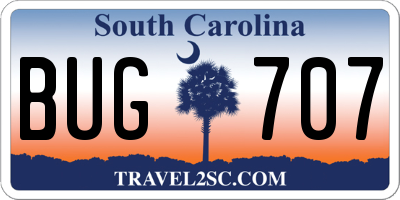 SC license plate BUG707