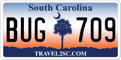SC license plate BUG709