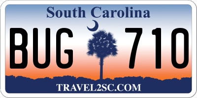 SC license plate BUG710