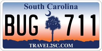SC license plate BUG711