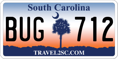 SC license plate BUG712