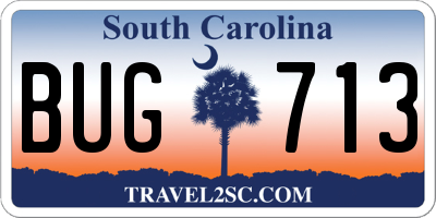 SC license plate BUG713