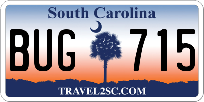 SC license plate BUG715