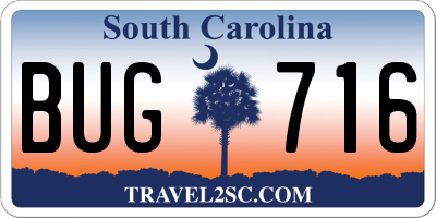 SC license plate BUG716