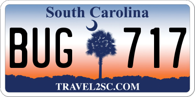 SC license plate BUG717