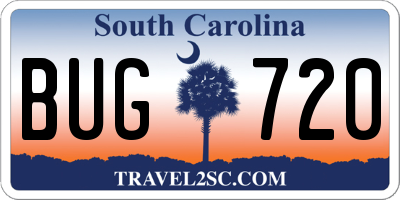 SC license plate BUG720