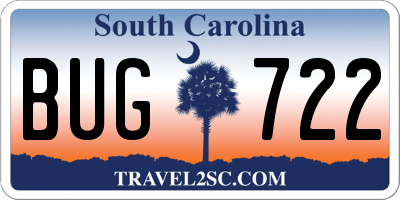 SC license plate BUG722