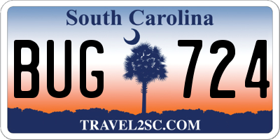 SC license plate BUG724