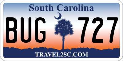 SC license plate BUG727