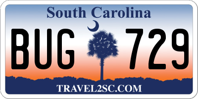 SC license plate BUG729