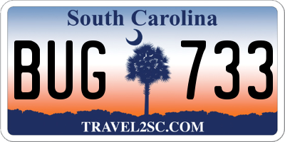 SC license plate BUG733