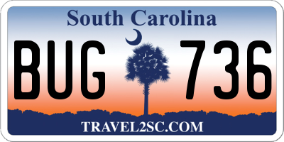 SC license plate BUG736