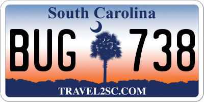 SC license plate BUG738