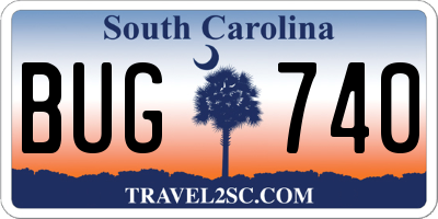 SC license plate BUG740