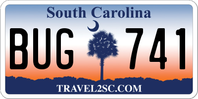 SC license plate BUG741