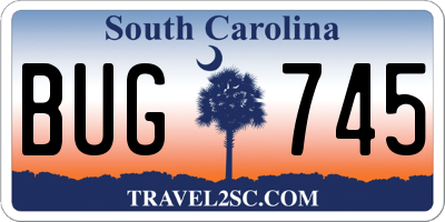 SC license plate BUG745