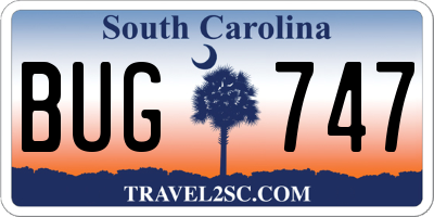 SC license plate BUG747