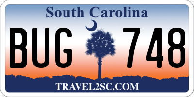 SC license plate BUG748