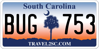 SC license plate BUG753