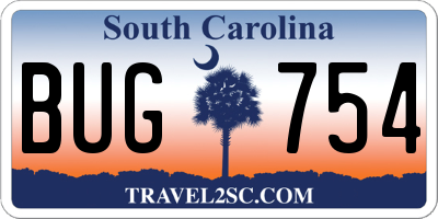 SC license plate BUG754