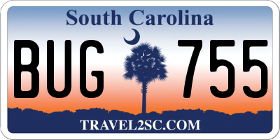 SC license plate BUG755