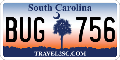 SC license plate BUG756