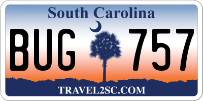 SC license plate BUG757