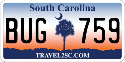SC license plate BUG759