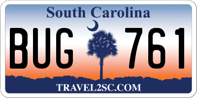 SC license plate BUG761