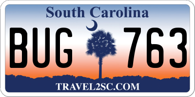 SC license plate BUG763