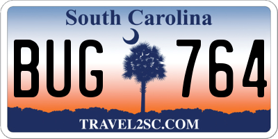SC license plate BUG764