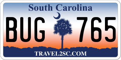 SC license plate BUG765