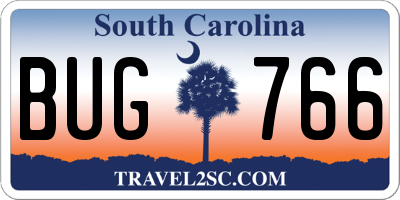 SC license plate BUG766