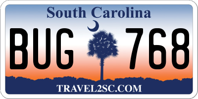SC license plate BUG768