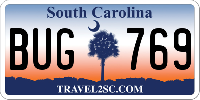 SC license plate BUG769