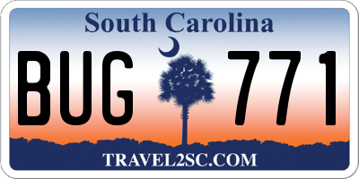 SC license plate BUG771