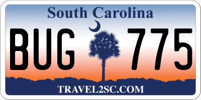SC license plate BUG775