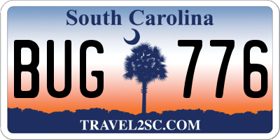 SC license plate BUG776
