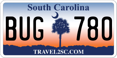 SC license plate BUG780