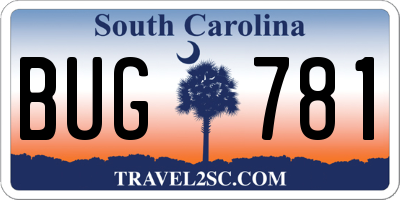 SC license plate BUG781